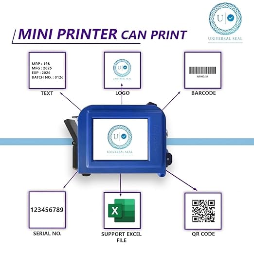 UNIVERSAL SEAL TIJ Thermal Handheld Mini Printer Pro | Portable Wireless Inkjet Printing Machine for Labels, Barcodes, Logos & Batch Coding - Image 4