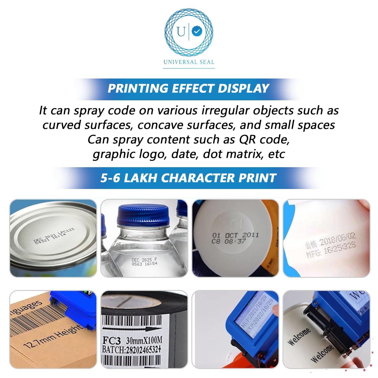 UNIVERSAL SEAL TIJ Thermal Handheld Mini Printer Pro | Portable Wireless Inkjet Printing Machine for Labels, Barcodes, Logos & Batch Coding - Image 6