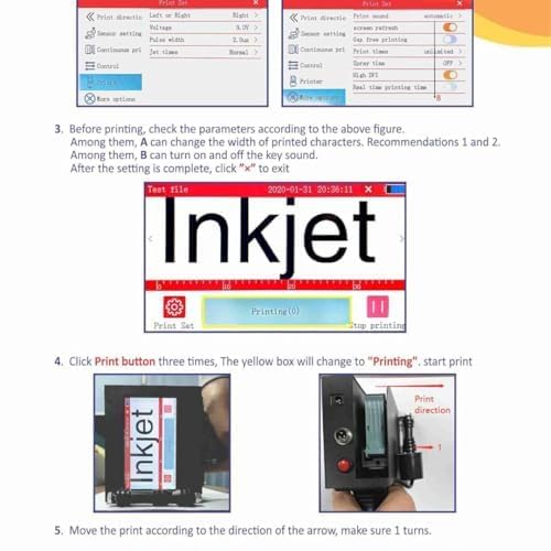 UNIVERSAL SEAL High-Resolution Handheld TIJ Inkjet Printer | 12.7mm Date, Logo & Batch Coding Machine for Printing on Plastic, Wood & Metal (Black) - Image 2