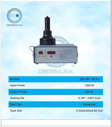 UNIVERSAL SEAL DCGY-F200 Portable Induction Sealer | 20–80mm Cap Foil Sealing Machine | Heavy-Duty Bottle Cap Sealer for Leak-Proof & Tamper-Evident P - Image 7