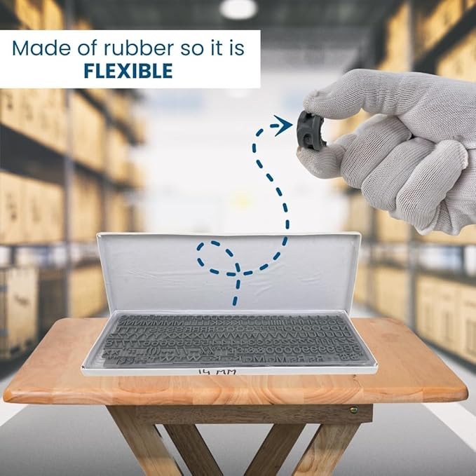 UNIVERSAL SEAL 14mm Rubber Letter Set for Handy Coder Machine | Alphanumeric Stamping Set for Manual Batch Coding & Marking | Durable Rubber Type Codi - Image 3
