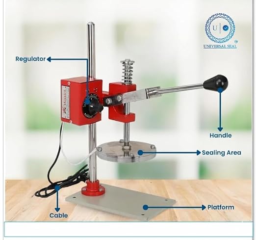 UNIVERSAL SEAL Manual Foil Sealer Machine for Plastic Jar Sealing | Heavy Duty Airtight Heat Sealer | Plastic Jar (Bottle) Packer | Handheld Food Cont - Image 2