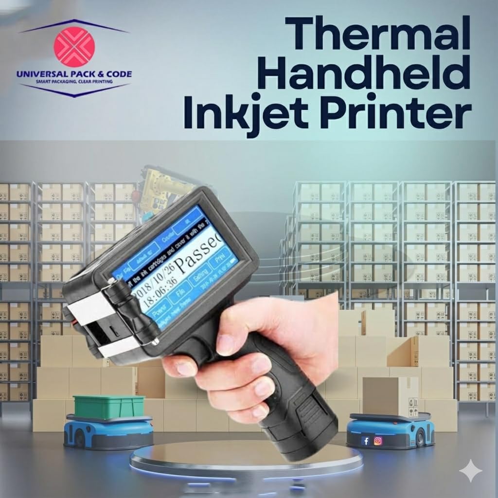 Universal Seal 50mm Handheld Thermal Inkjet Printer | Large Character Portable Coding Machine with Solvent Ink Cartridge | Prints Date, MRP, Batch, Ba - Image 6