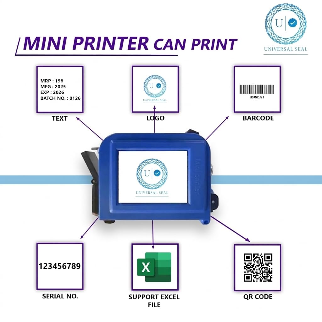 UNIVERSAL SEAL Mini Handheld Batch Coding Inkjet Printer | Thermal Date, MRP & Expiry Printing Machine for Packaging - Image 6