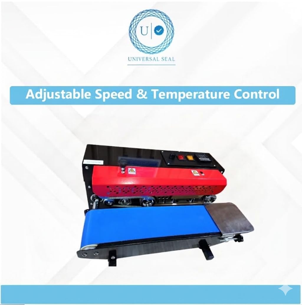 UNIVERSAL SEAL FR-900M Mini Continuous Band Sealer Machine with Conveyor | Portable Heat Sealing Machine for Plastic & Laminated Pouches | Fast & Unif - Image 4