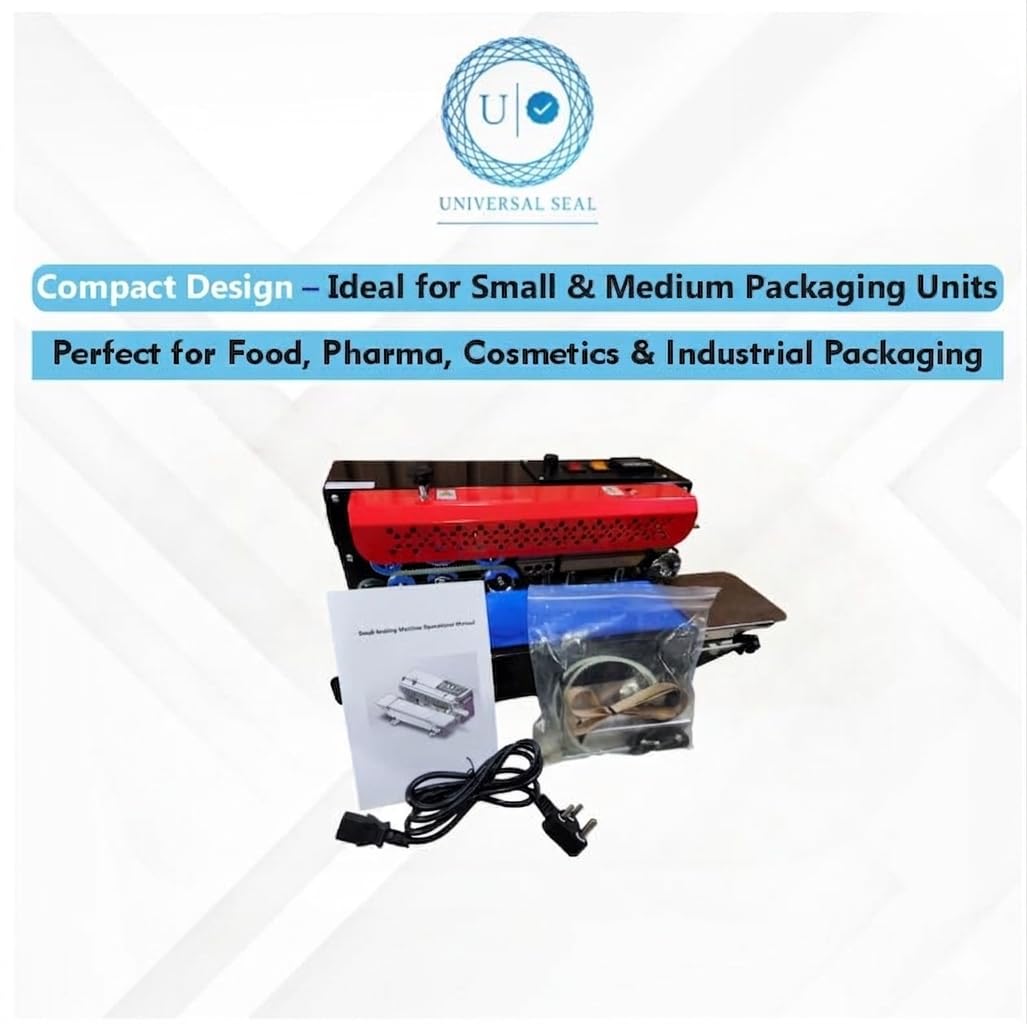 UNIVERSAL SEAL FR-900M Mini Continuous Band Sealer Machine with Conveyor | Portable Heat Sealing Machine for Plastic & Laminated Pouches | Fast & Unif - Image 5