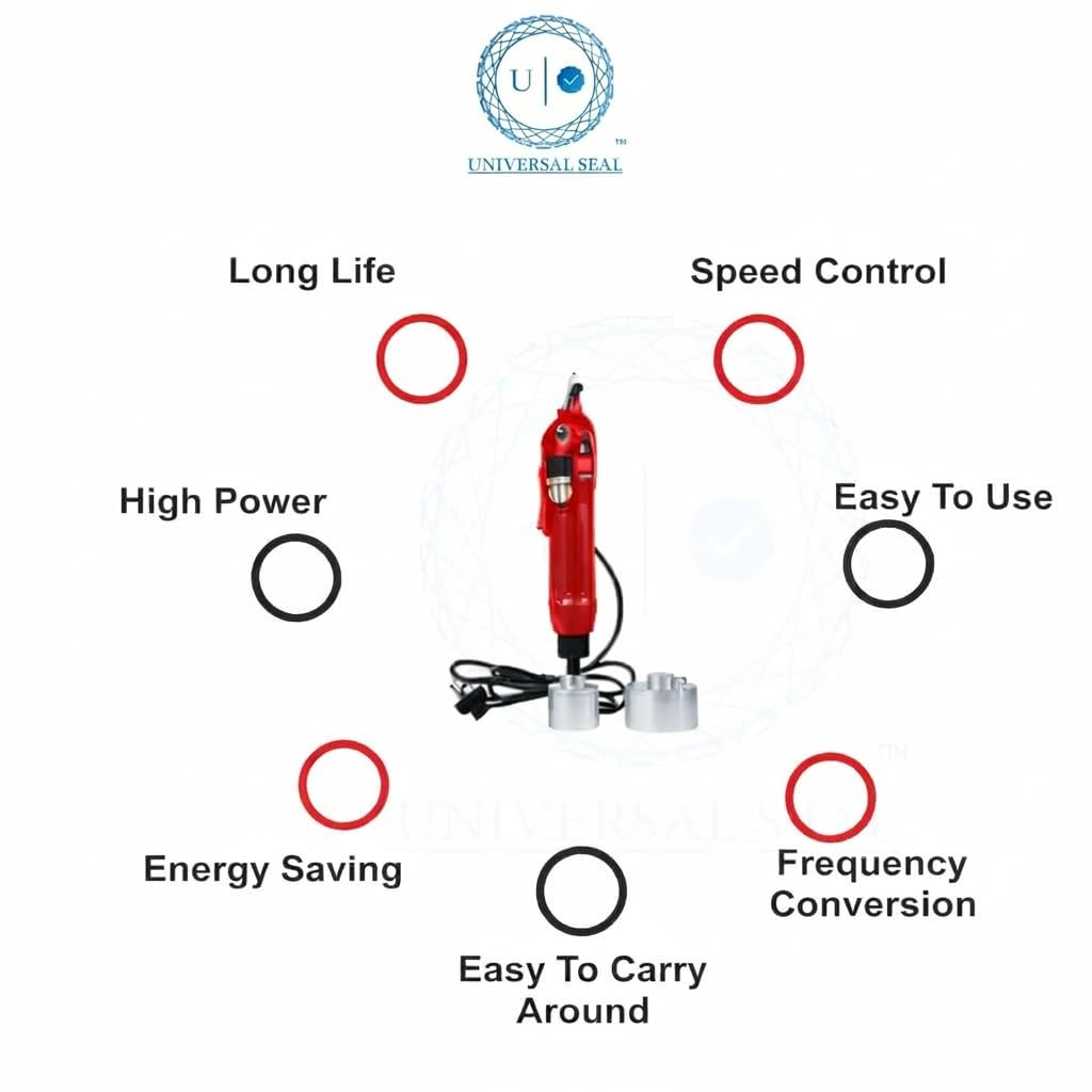UNIVERSAL SEAL Electric Bottle Capping Machine | Portable Semi-Automatic Screw Cap Sealer | Adjustable 10–50mm Capper for Plastic & Glass Bottles - Image 5