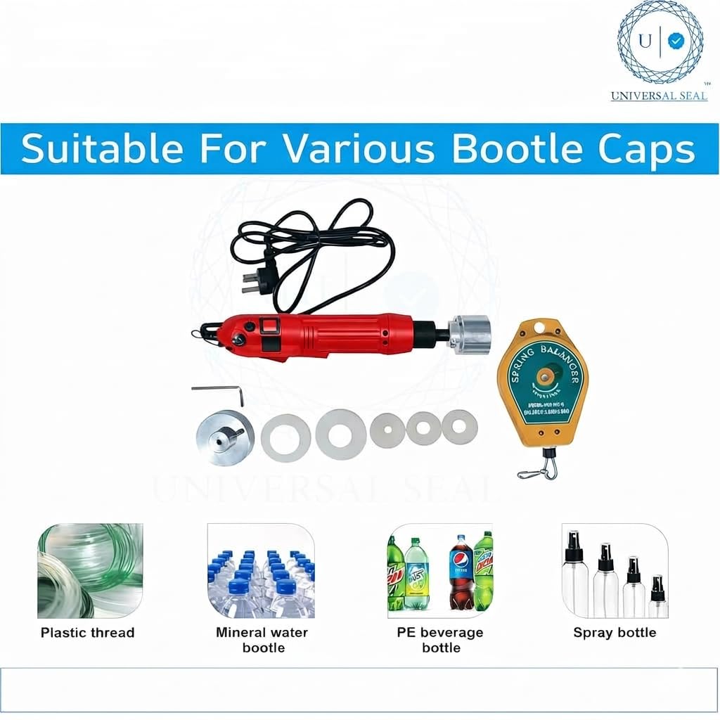 UNIVERSAL SEAL Electric Bottle Capping Machine | Portable Semi-Automatic Screw Cap Sealer | Adjustable 10–50mm Capper for Plastic & Glass Bottles - Image 7