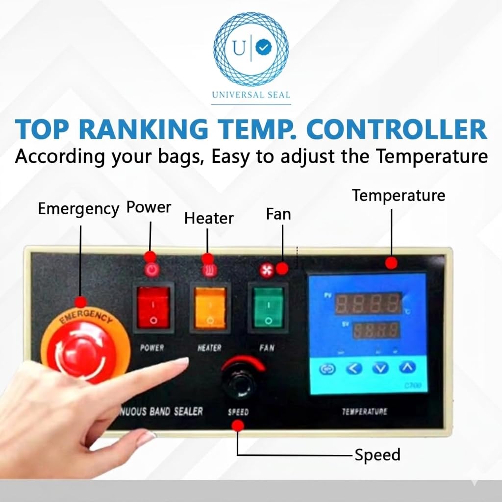 UNIVERSAL SEAL Mini Continuous Band Sealer - Efficient Sealing Solution For Packaging | Portable Heat Sealing Machine - Image 4