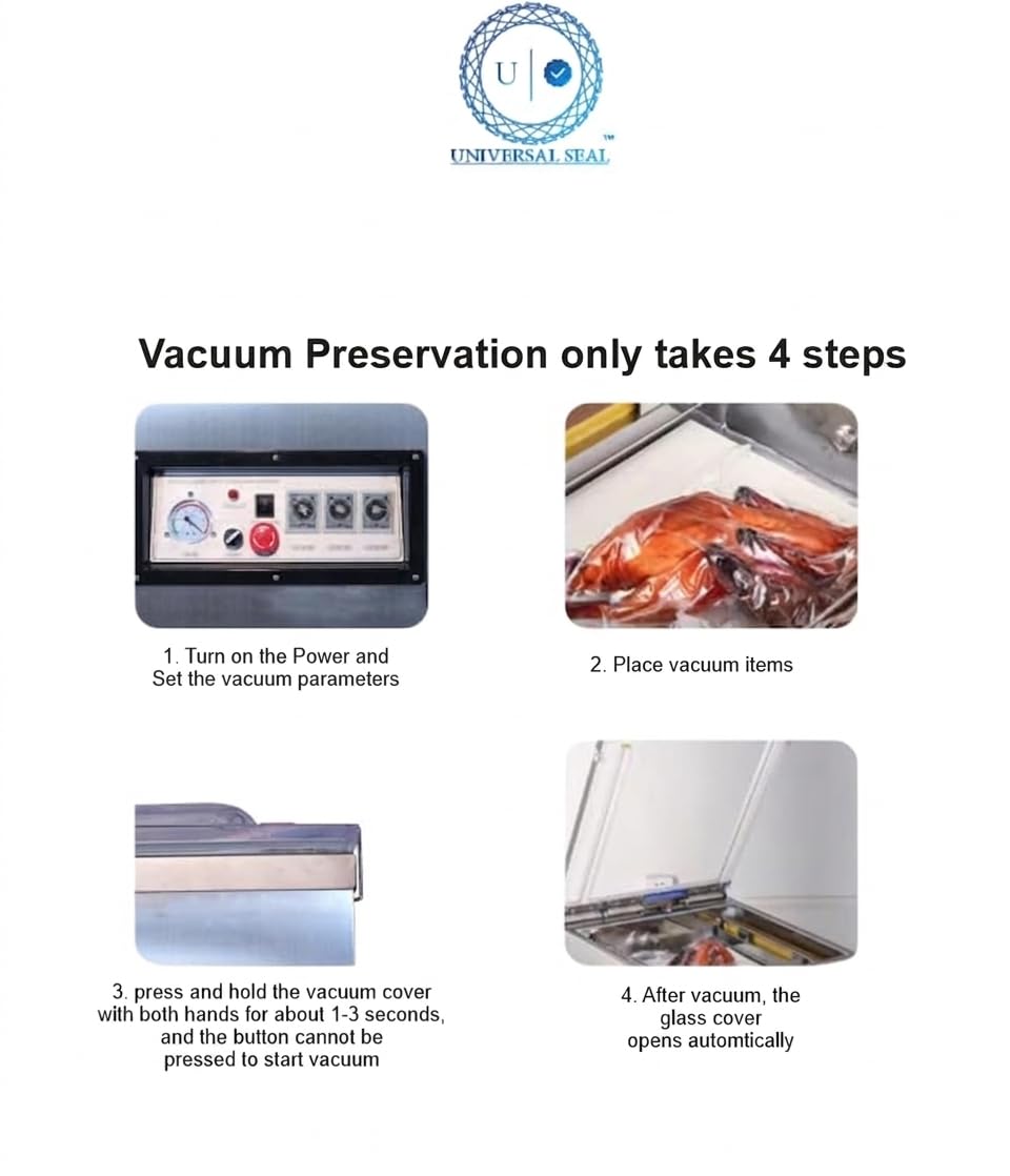 UNIVERSAL SEAL DZ500 Single Chamber Vacuum Sealer Machine | 500mm Sealing Length | Heavy Duty Industrial Vacuum Packaging Machine - Image 2