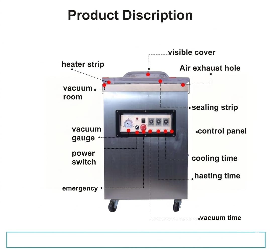 UNIVERSAL SEAL DZ500 Single Chamber Vacuum Sealer Machine | 500mm Sealing Length | Heavy Duty Industrial Vacuum Packaging Machine - Image 6