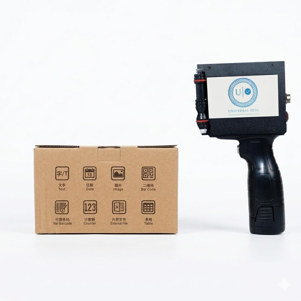 UNIVERSAL SEAL 12.7mm G20+ Handheld Thermal Inkjet Printer | Portable Batch Coding Machine for Date, MRP, Barcode Printing | Solvent Ink Cartridge | I - Image 4