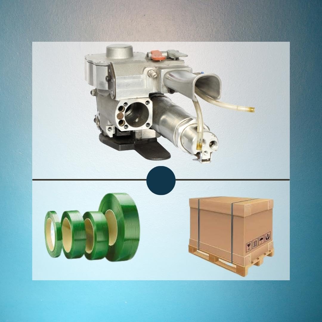 UNIVERSAL SEAL Pneumatic Strapping Tool ADQ19 for PET & PP Straps | Heavy Duty Air Powered Banding Machine for Box Packaging & Pallet Tensioning | Ind - Image 3