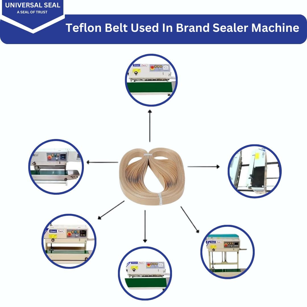 UNIVERSAL SEAL PTFE Teflon Endless Sealing Belt for Band Sealing Machine | Heat-Resistant, Non-Stick Conveyor Belt (Brown, 770 × 15 mm) | Pack of 50 - Image 2