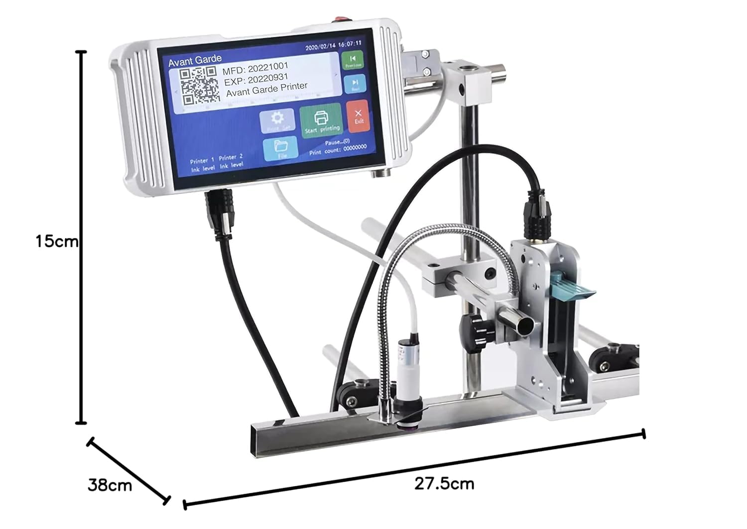 UNIVERSAL SEAL 12.7mm Online Thermal Inkjet Printer | 7-Inch Touchscreen TIJ Printing Machine for Batch Codes, Expiry & Manufacturing Dates | High-Res - Image 5