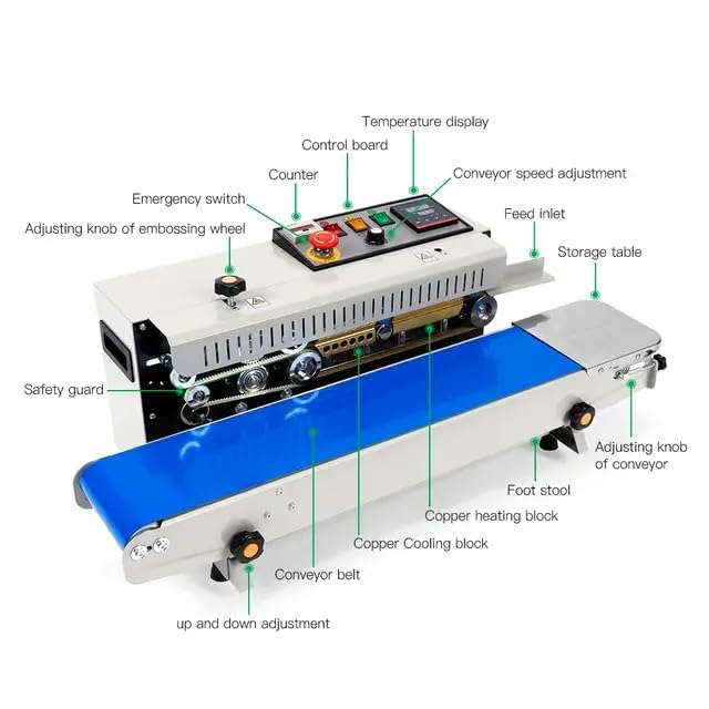 UNIVERSAL SEAL Band Sealer Machine for Plastic, PP, Laminated, Silver & Paper Pouches | Continuous Heat Sealing Machine for Plastic Bag & Industrial P - Image 5