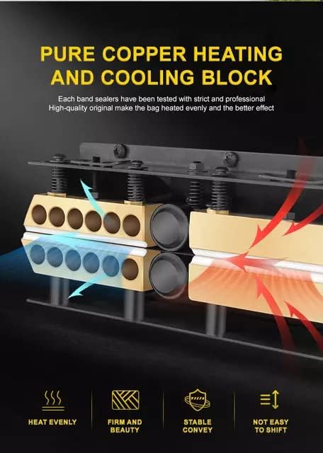 UNIVERSAL SEAL Band Sealer Machine for Plastic, PP, Laminated, Silver & Paper Pouches | Continuous Heat Sealing Machine for Plastic Bag & Industrial P - Image 8
