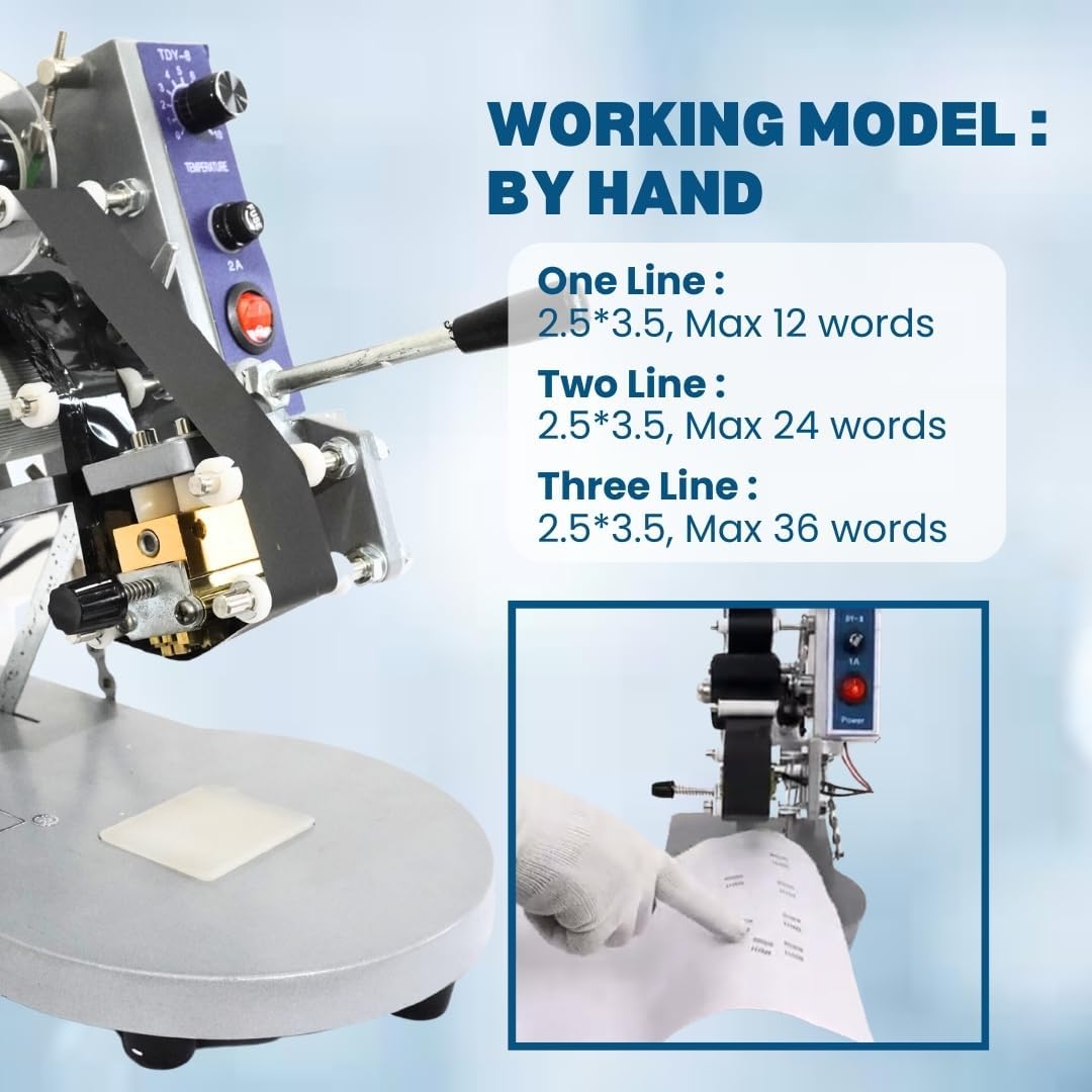 UNIVERSAL SEAL Manual Ribbon Batch Coding Machine for Stamping of Batch No. MFG. MRP. EXP. Date Coding | Handheld Heat Printing Machine on Plastic and - Image 4
