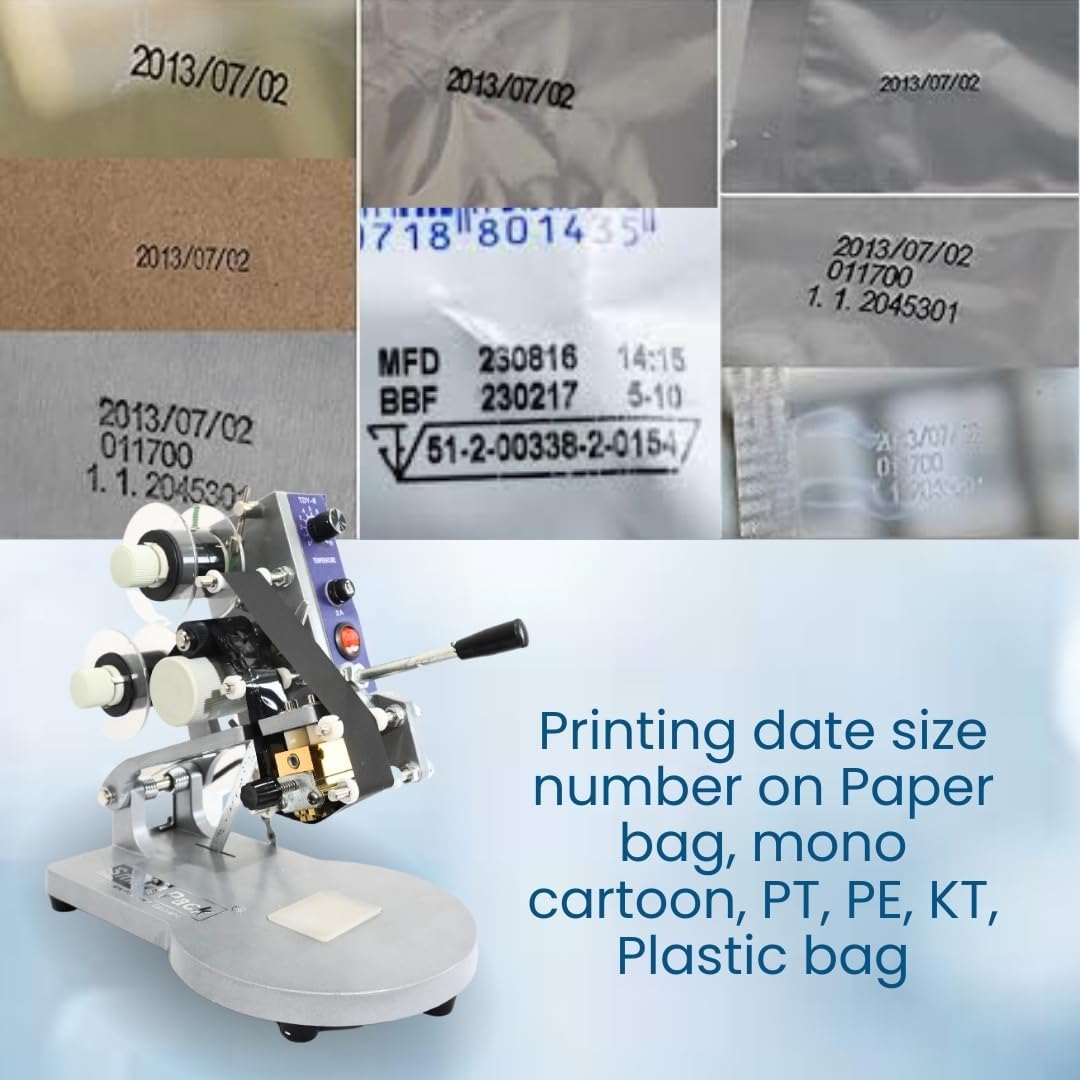 UNIVERSAL SEAL Manual Ribbon Batch Coding Machine for Stamping of Batch No. MFG. MRP. EXP. Date Coding | Handheld Heat Printing Machine on Plastic and - Image 5