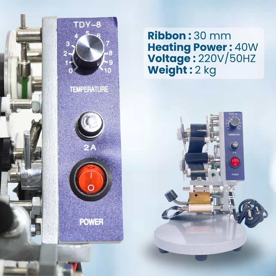 UNIVERSAL SEAL Manual Ribbon Batch Coding Machine for Stamping of Batch No. MFG. MRP. EXP. Date Coding | Handheld Heat Printing Machine on Plastic and - Image 6