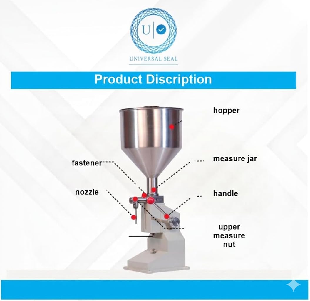 UNIVERSAL SEAL Manual Filling Machine Filling 5-50ml Filling Bottler Filler(A03) - Image 3