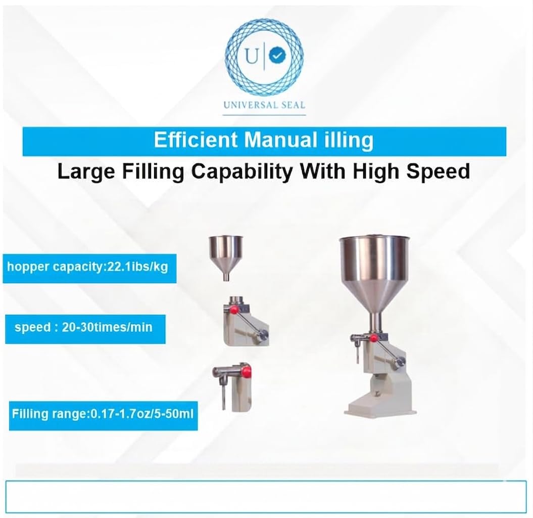 UNIVERSAL SEAL Manual Filling Machine Filling 5-50ml Filling Bottler Filler(A03) - Image 6