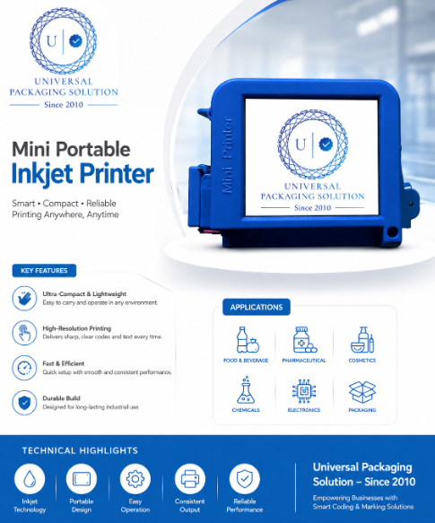 UNIVERSAL SEAL Economic Lightweight Handheld TIJ Printer (With Ink Cartridge Included) | Portable Batch Coding Machine  - Image 2