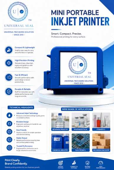 UNIVERSAL SEAL Economic Lightweight Handheld TIJ Printer (With Ink Cartridge Included) | Portable Batch Coding Machine  - Image 3