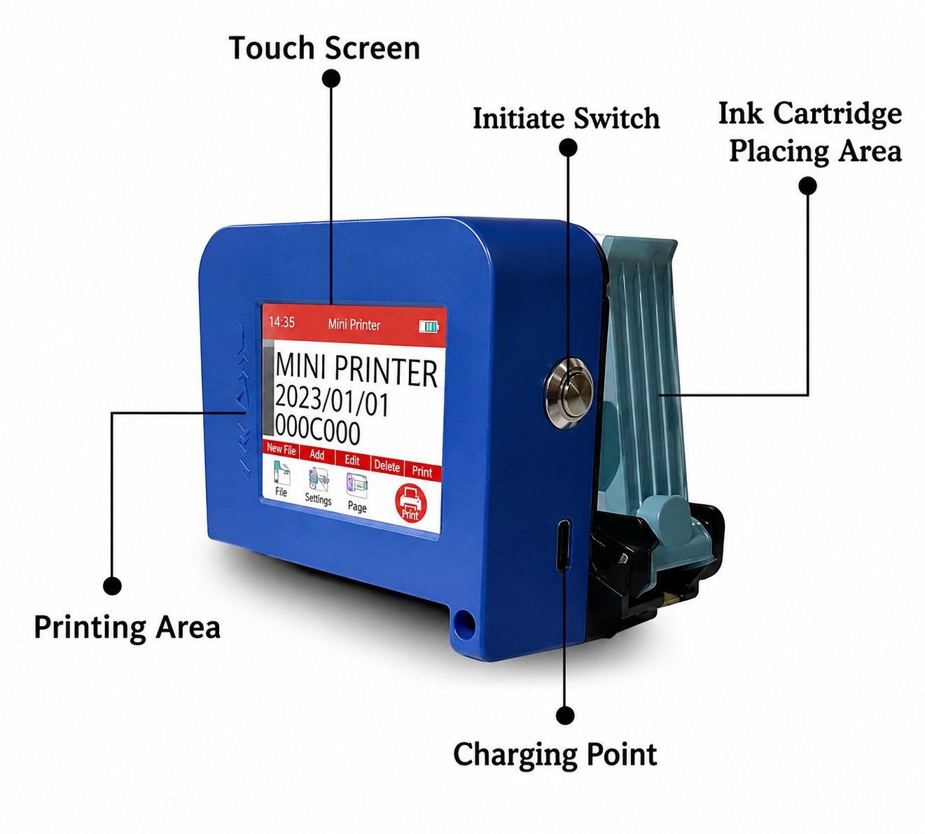 UNIVERSAL SEAL Ultra-Compact Pocket TIJ Printer | Portable Square Batch Coding Machine (With Cartridge) - Image 1