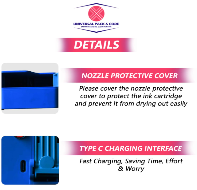 UNIVERSAL SEAL Mini Handheld TIJ Printer 12.7mm with Digital Display | Portable Batch Coding Gun (With Cartridge - Image 6