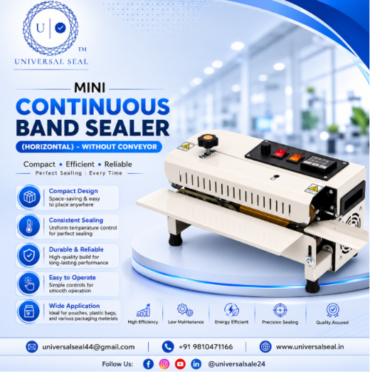 UNIVERSAL SEAL Mini Band Sealer Without Conveyor | Compact Tabletop Table Top Heat Sealing Machine - Image 3