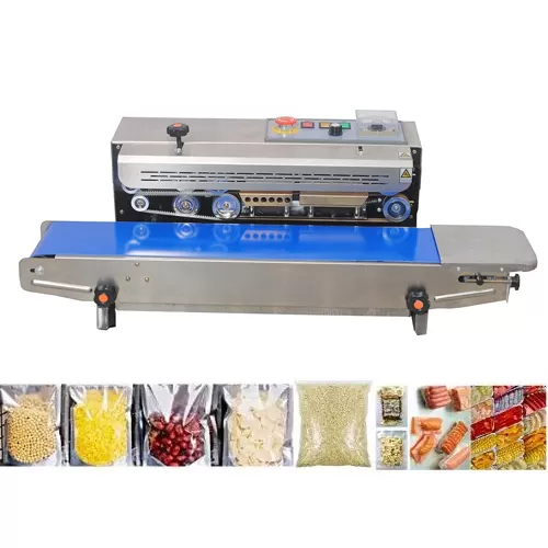 UNIVERSAL SEAL Premium SS Continuous Band Sealer Machine | 750W Heavy-Duty Stainless Steel Automatic Pouch Sealer - Image 1