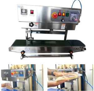 UNIVERSAL SEAL Heavy Duty 3kg SS Vertical Continuous Band Sealer with Nitrogen Flush 500W | Stainless Steel Gas Purging Pouch Sealer - Image 2
