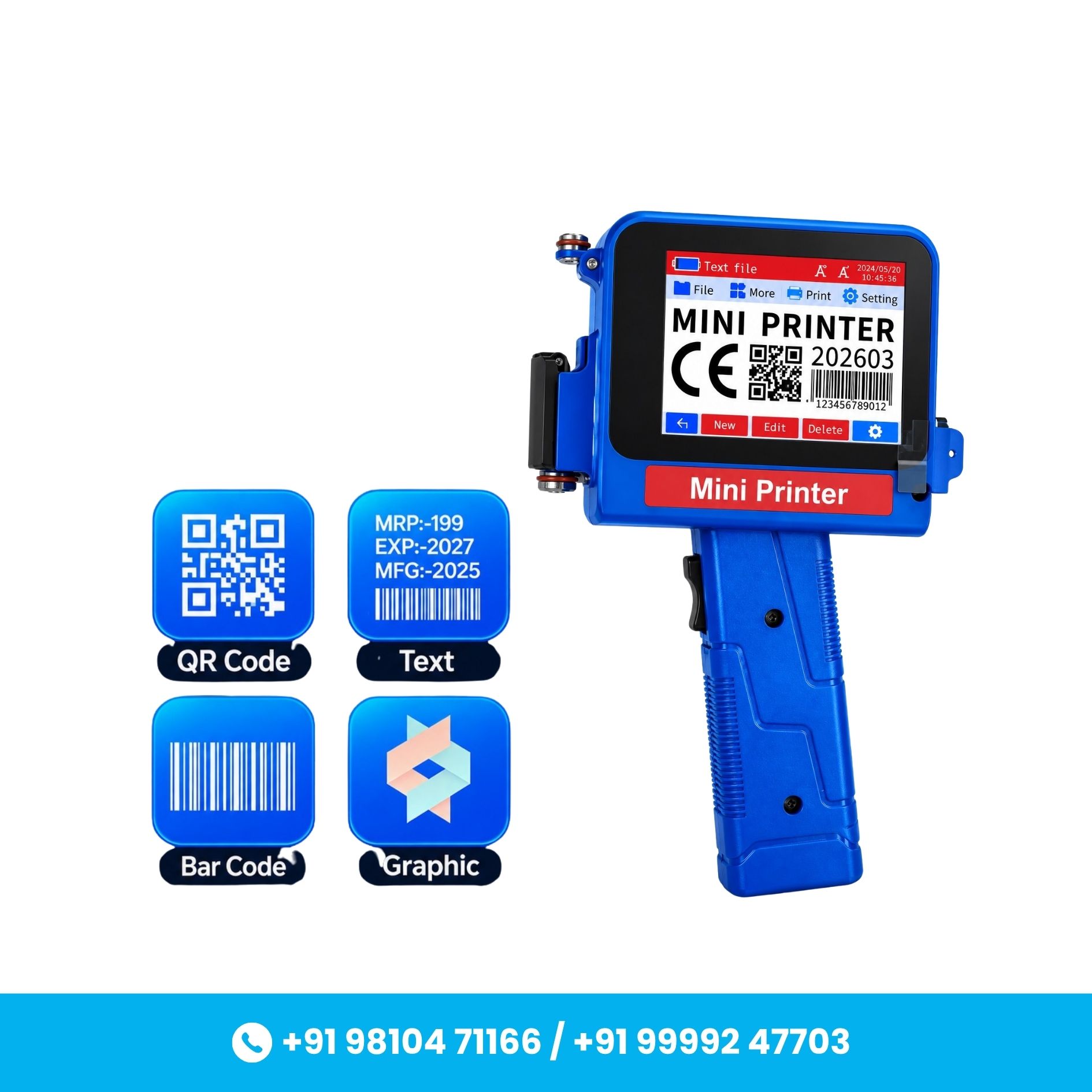 Mini TIJ 12.7mm Inkjet Printer for Solvent Cartridge – Batch Coding Machine - Image 2
