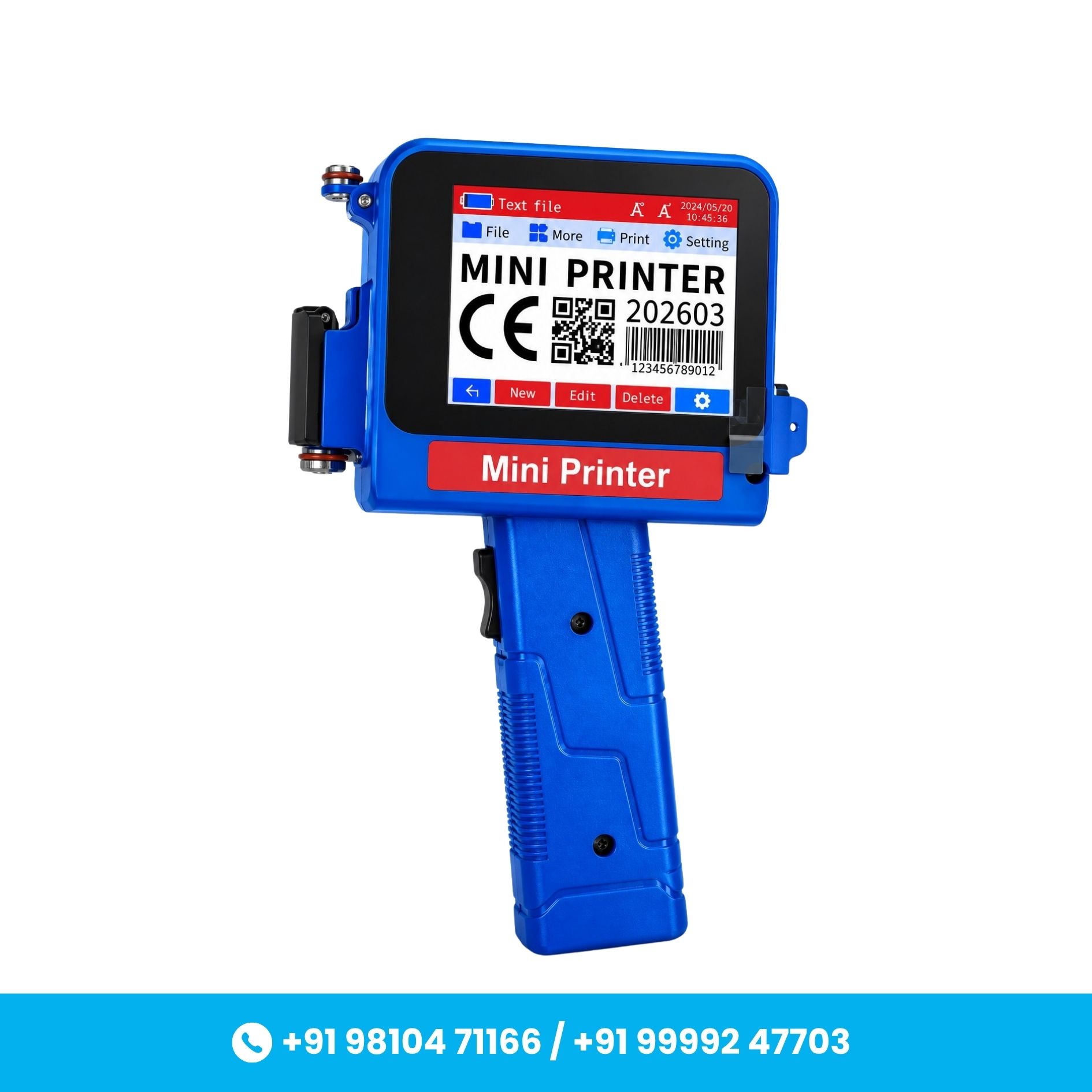 Mini TIJ 12.7mm Inkjet Printer for Solvent Cartridge – Batch Coding Machine