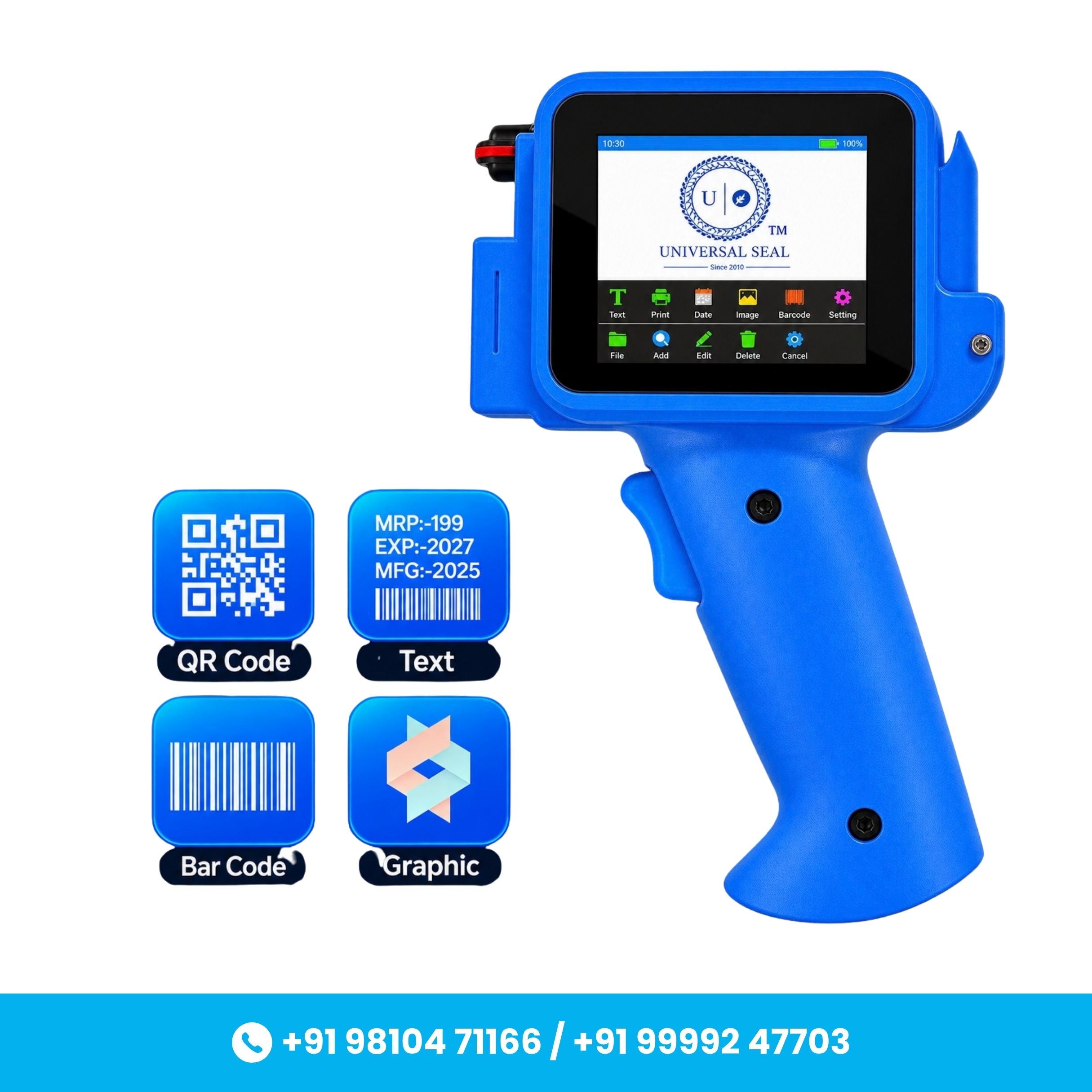 Handy 12.7mm 2-in-1 Mini Pro Handheld TIJ Inkjet Printer with Water-Based Cartridge - Image 2