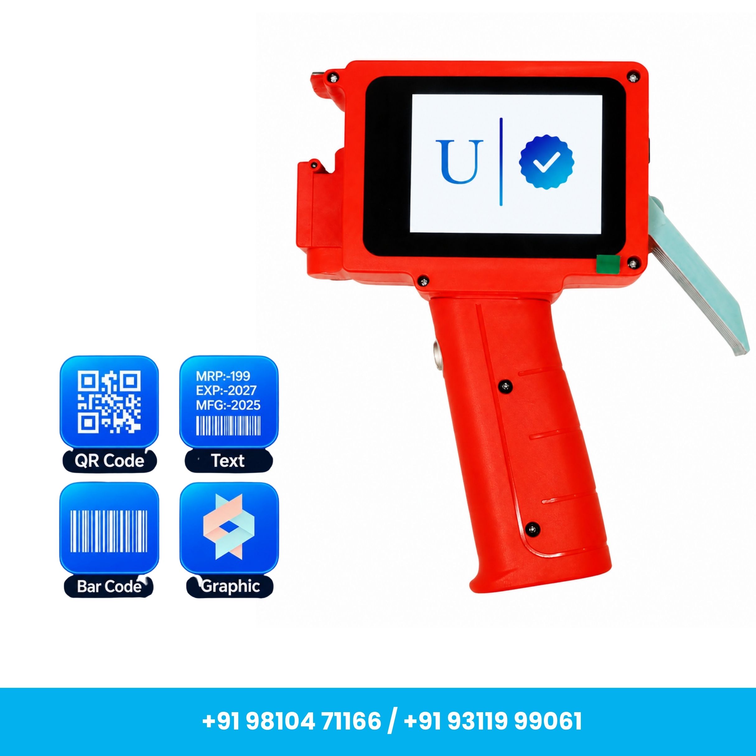 Handy 12.7mm 2-in-1 Mini Pro Handheld TIJ Inkjet Printer with Water-Based Cartridge - Image 3