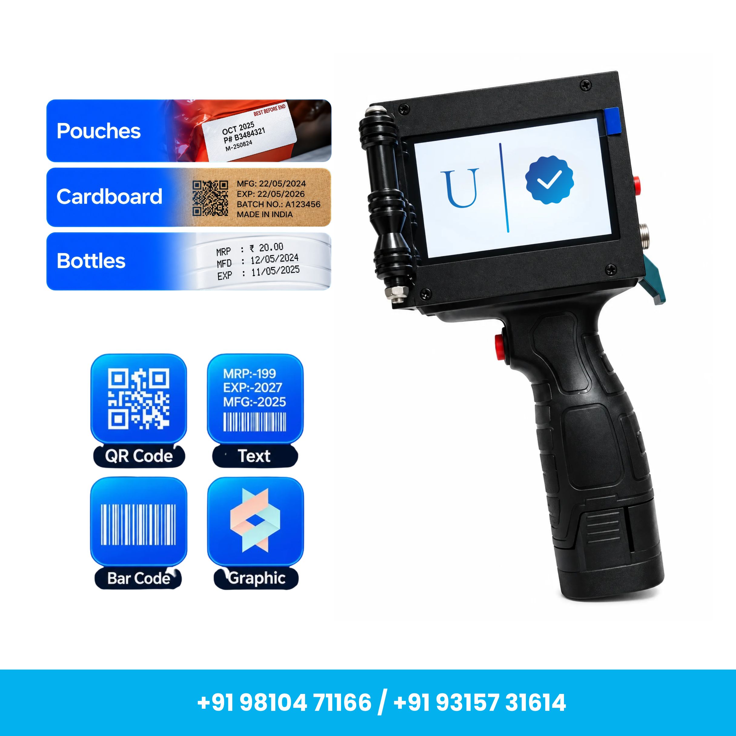 25.4mm Metal Body without Cartridge Handheld Inkjet Printer for MRP, Date, Batch Coding - Image 5
