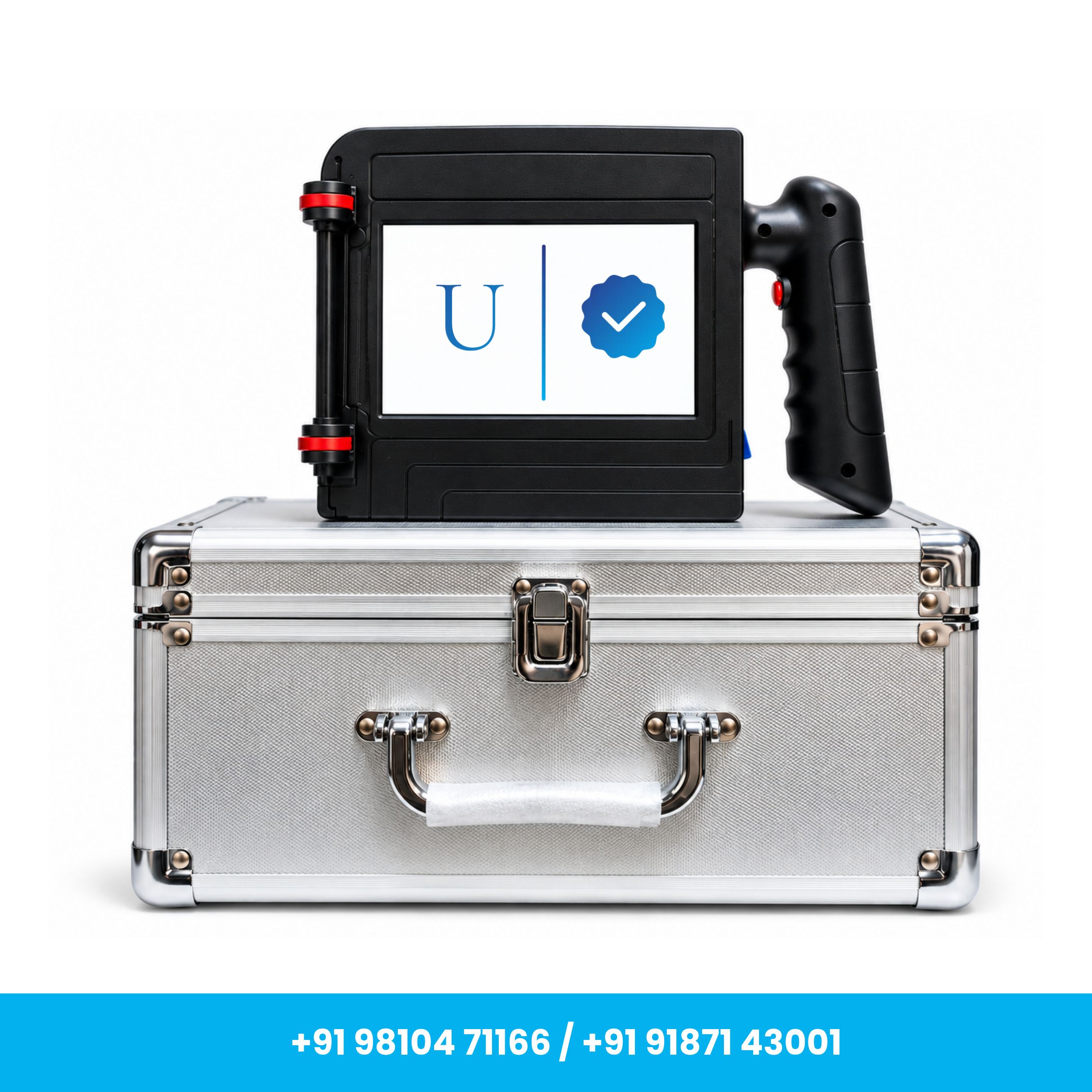 Universal Seal 4-Inch (100 mm) Industrial Handheld TIJ Inkjet Printer – Includes 4 × 1-Inch (25.4 mm) Black Solvent-Based Ink Cartridges