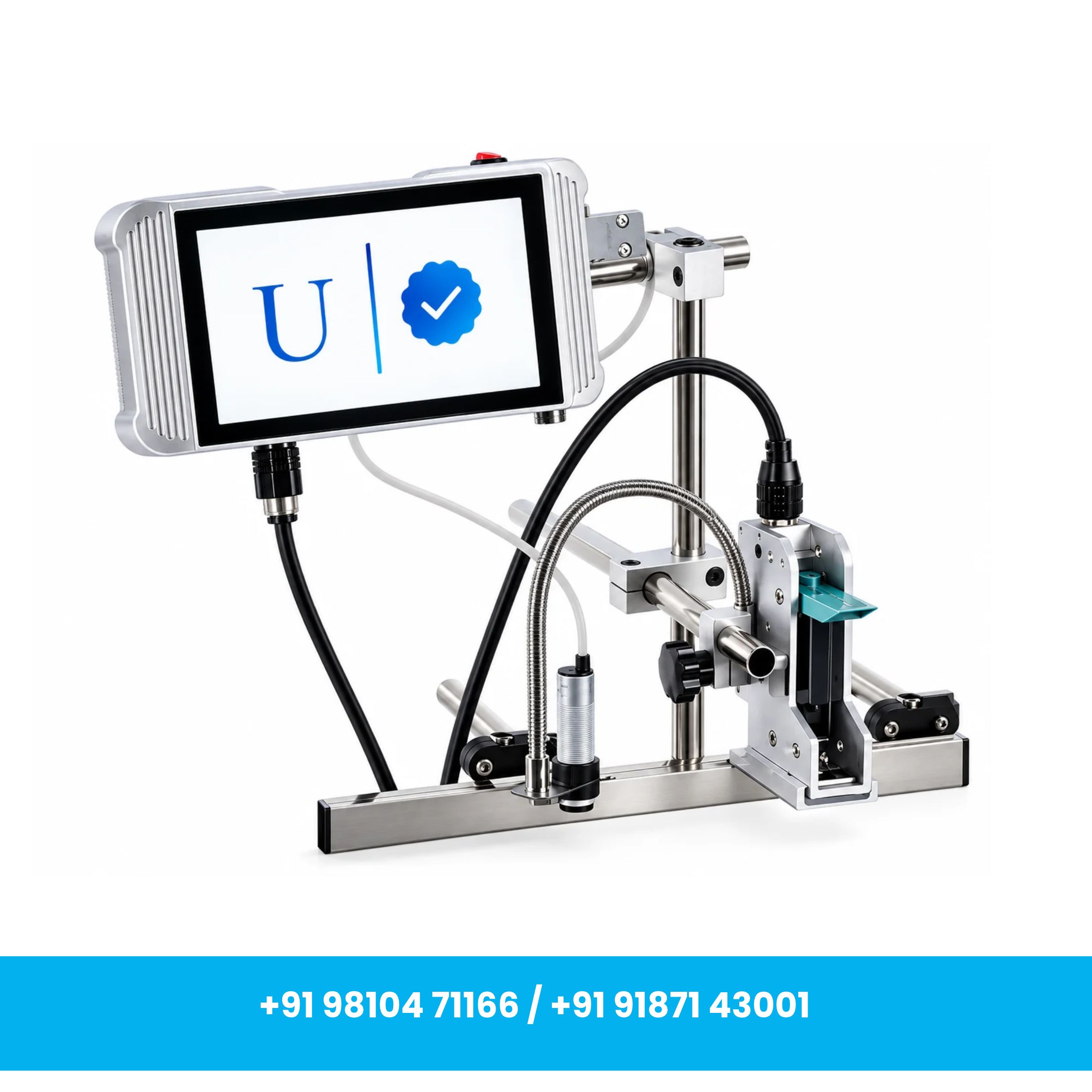 7 Inches Screen Size Online Printer with 12.7mm Printing Head, with Solvent Based Cartridge (Stands Included)