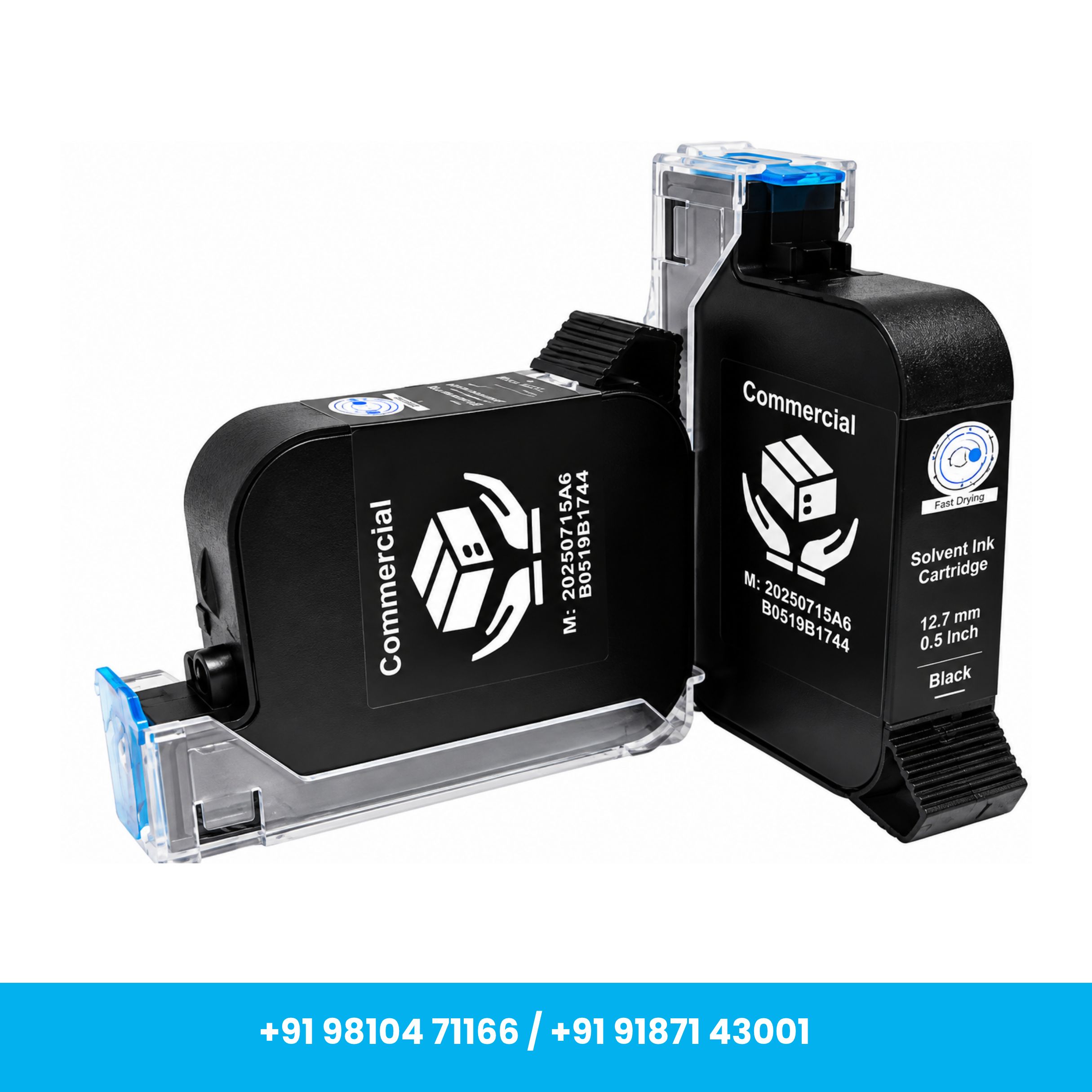 Universal Seal Commercial Black 0.5 Inch TIJ Ink Cartridge – 12.7mm