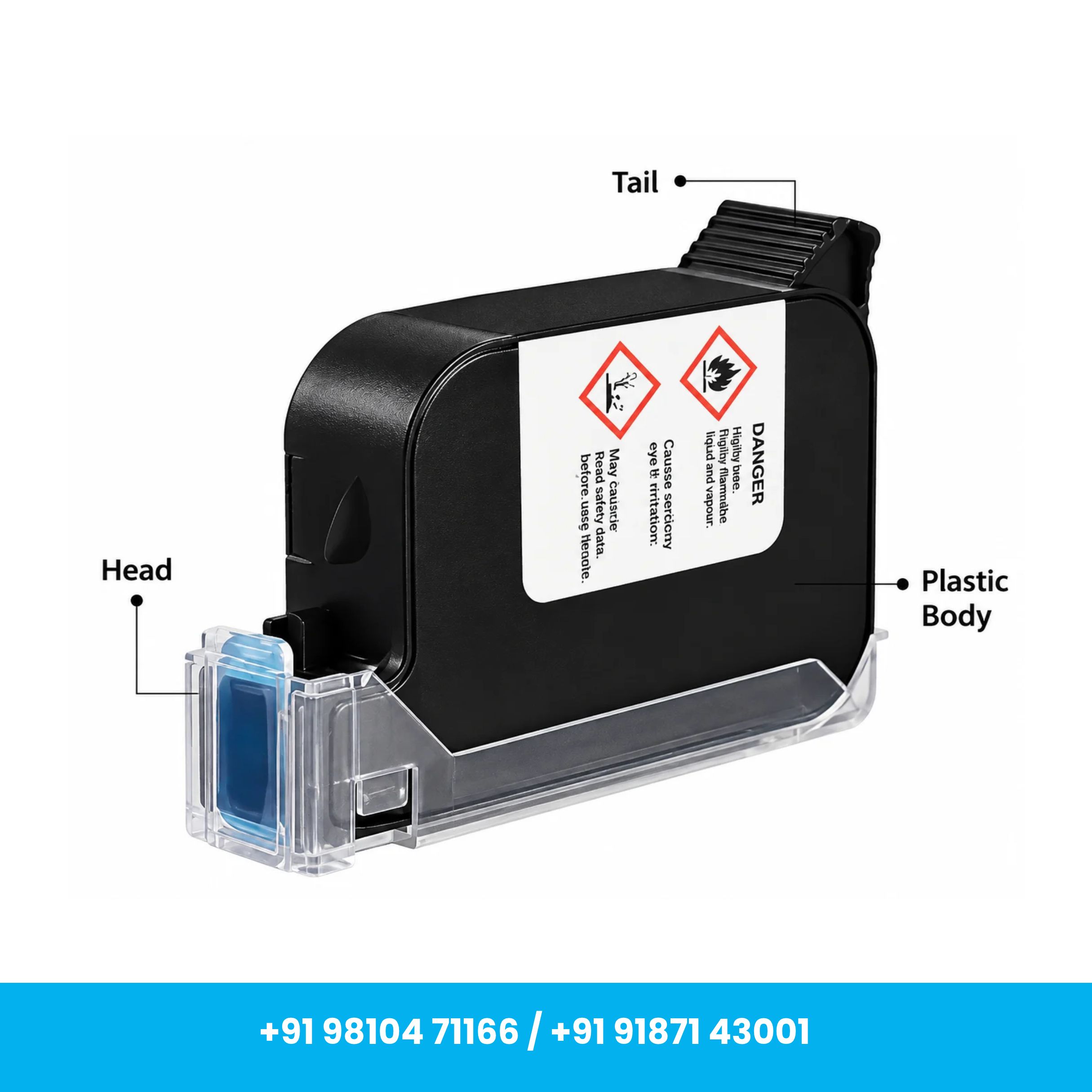 Universal Seal Commercial Black 0.5 Inch TIJ Ink Cartridge – 12.7mm - Image 2