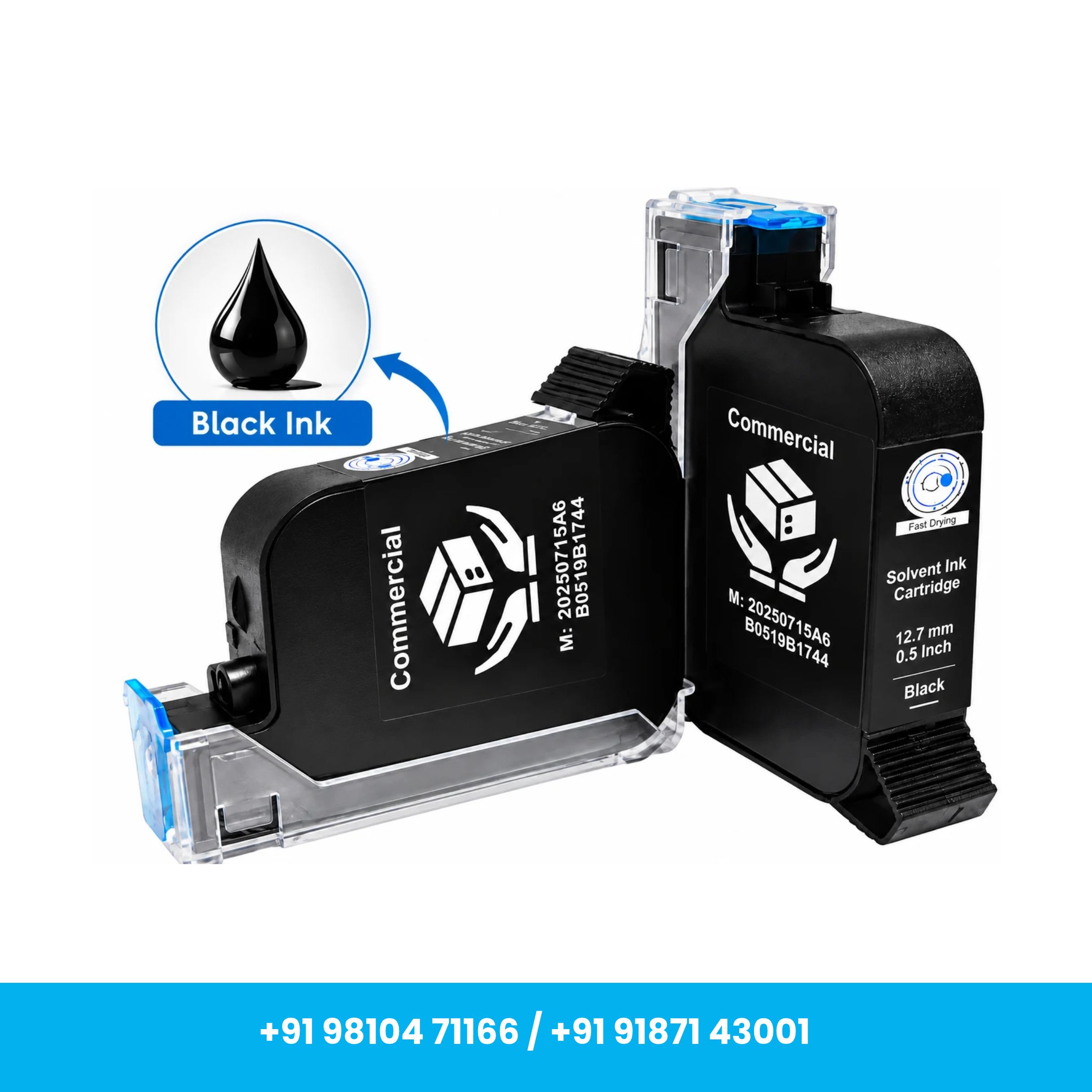 Universal Seal Commercial Black 0.5 Inch TIJ Ink Cartridge – 12.7mm - Image 3
