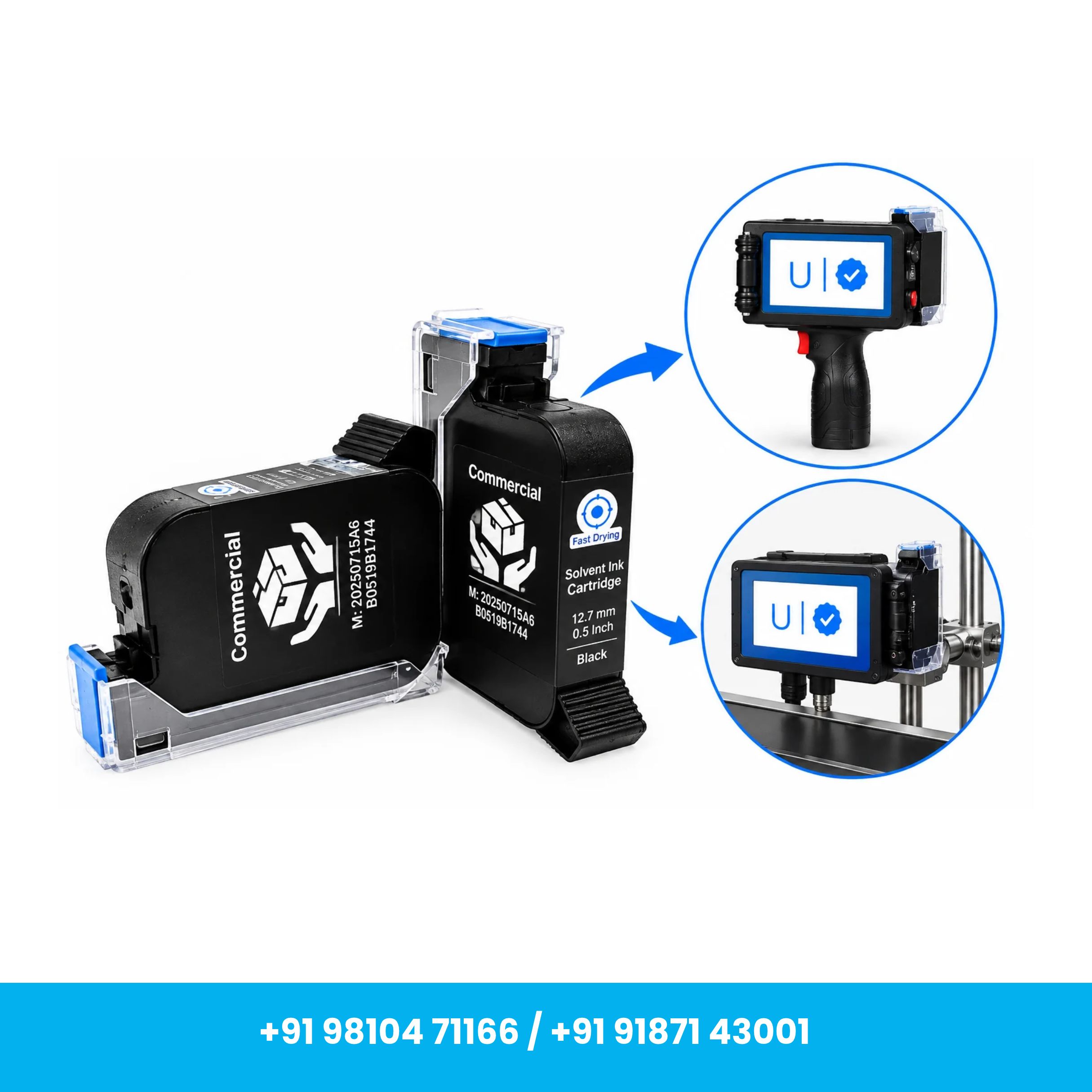 Universal Seal Commercial Black 0.5 Inch TIJ Ink Cartridge – 12.7mm - Image 4