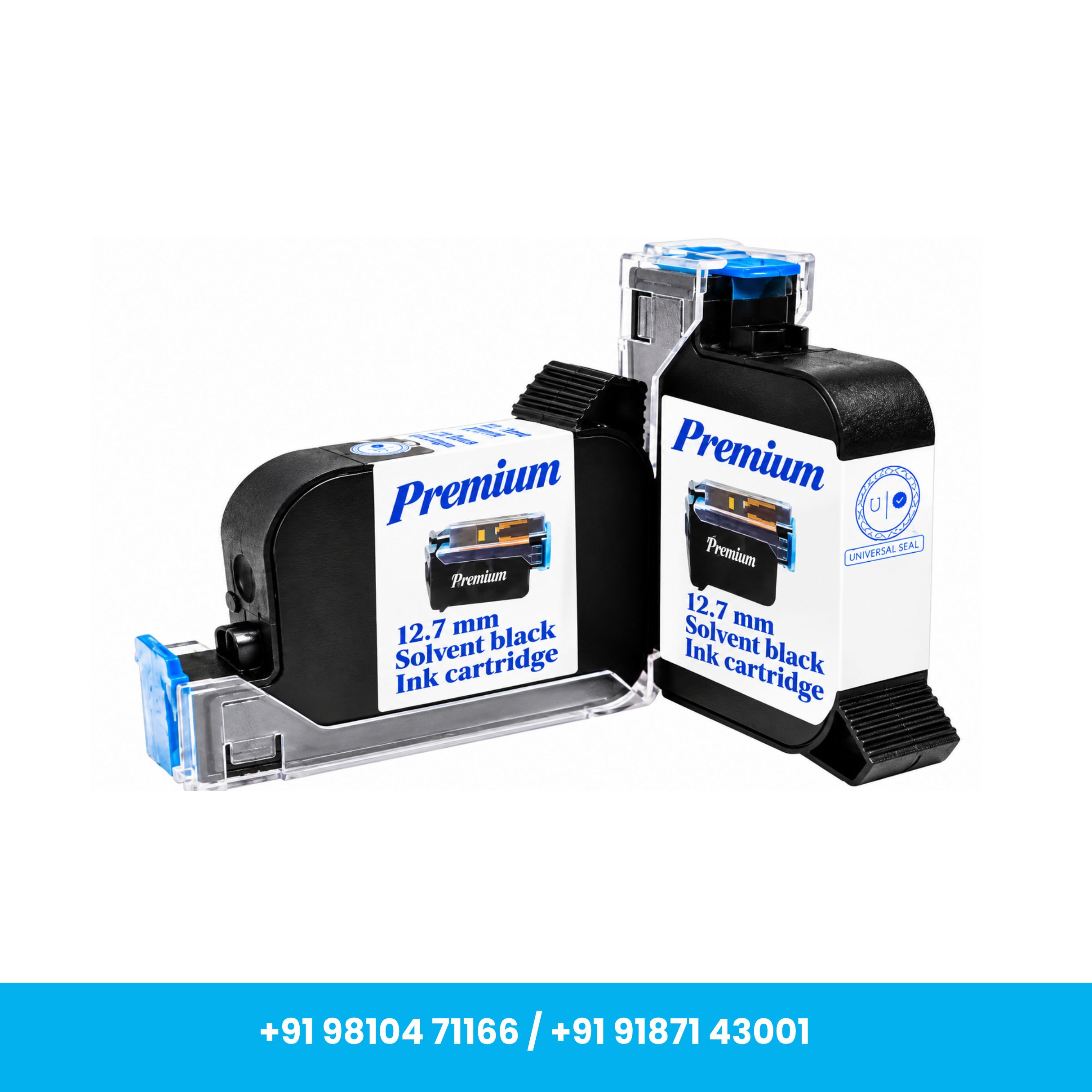 Universal Seal Premium Black Solvent Ink Cartridge 47ml – 12.7mm (0.5 Inch) TIJ