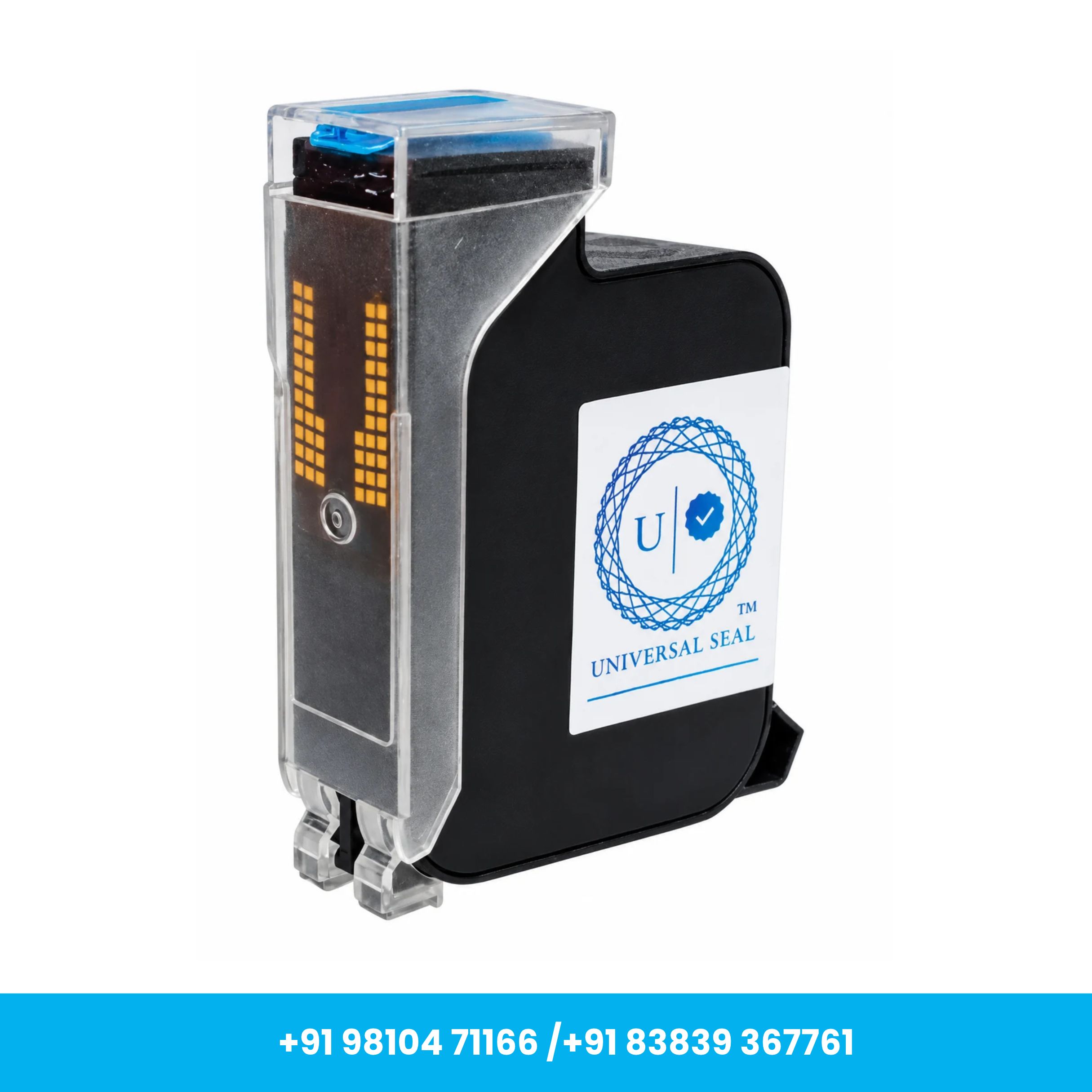 Universal Seal 1 Inch 25.4mm Black Solvent TIJ Ink Cartridge