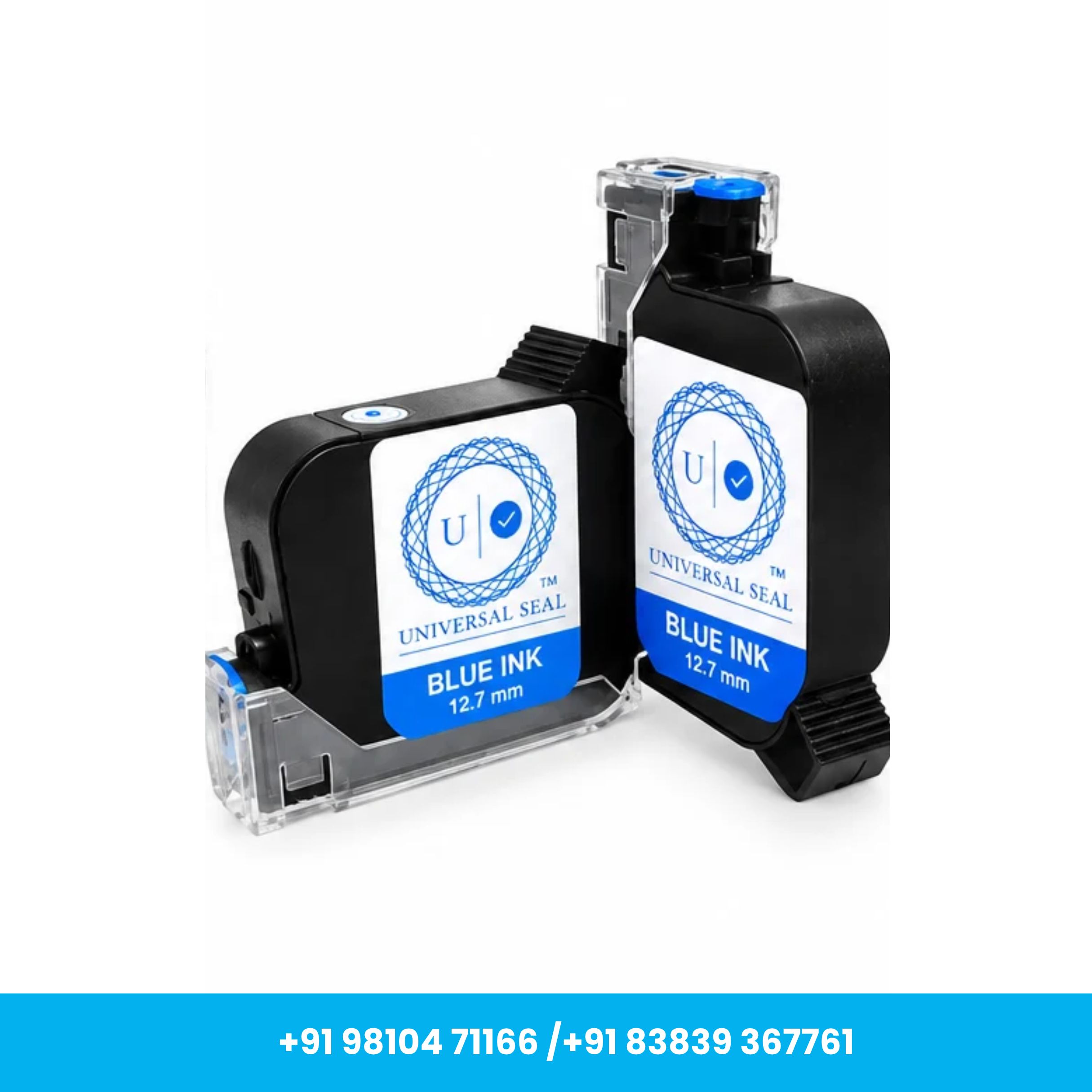 Universal Seal™ Blue 0.5 Inch 12.7mm Quick-Dry Solvent TIJ Ink Cartridge