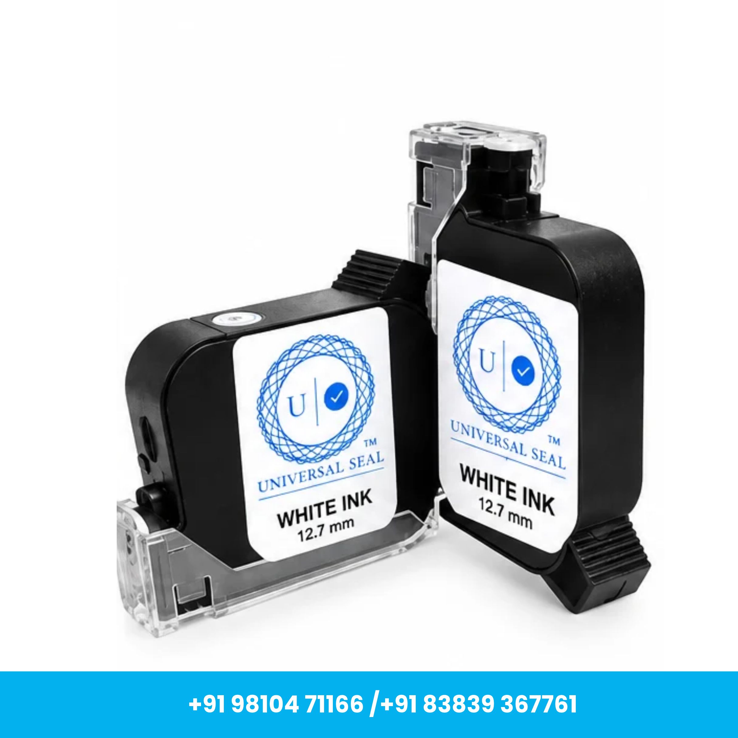 Universal Seal™ White 0.5 Inch 12.7mm Solvent TIJ Ink Cartridge