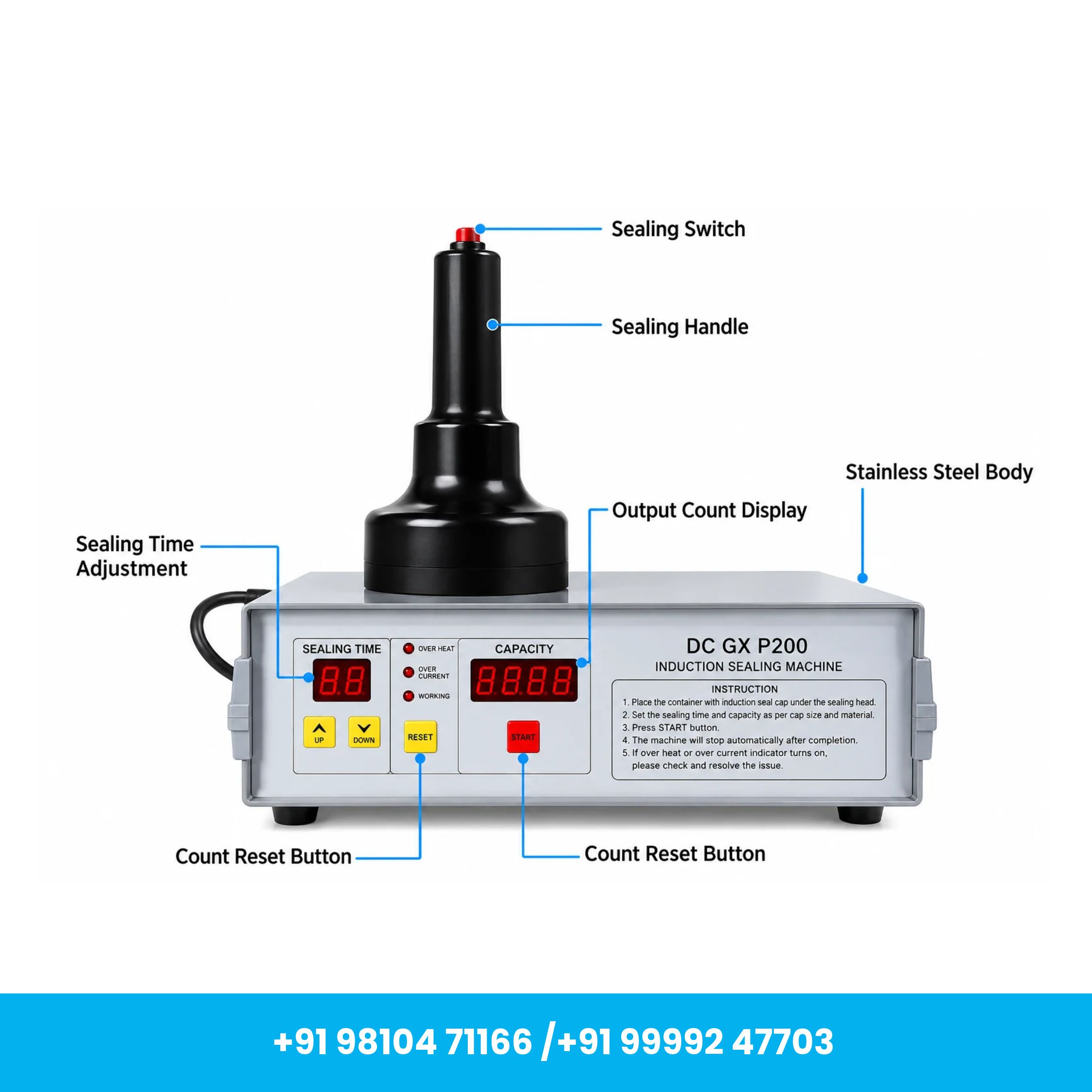 Universal Seal™ DCGY-F200 Portable Induction Sealing Machine - Image 2