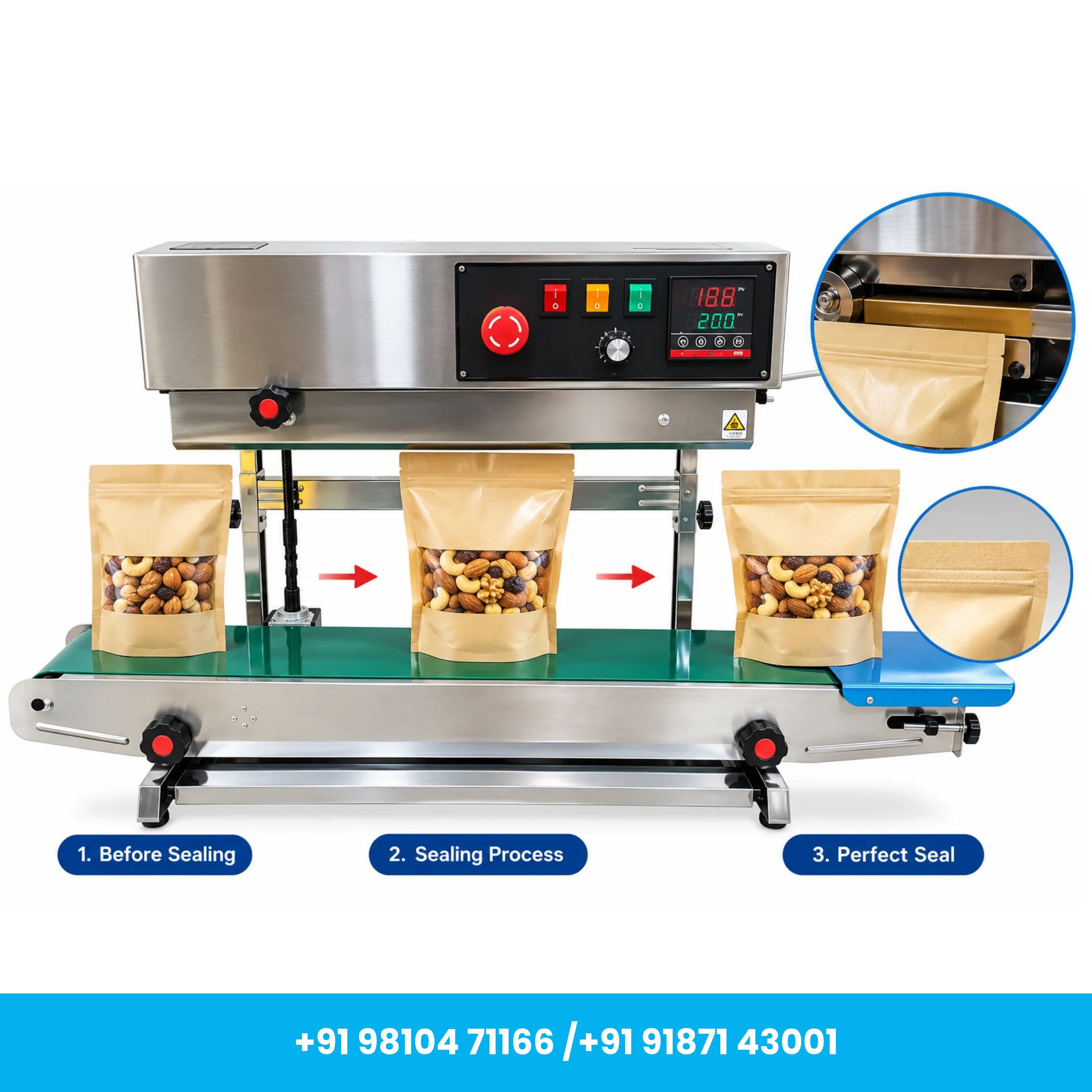 Universal Seal™ FR-900 Heavy Duty SS Vertical Continuous Band Sealer with Free Accessories - Image 3